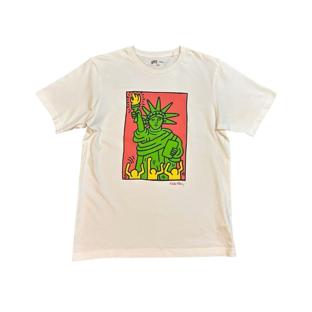 Uniqlo UT x Keith Haring Statue Of Liberty Graphic Tee Shirt in White Size Small